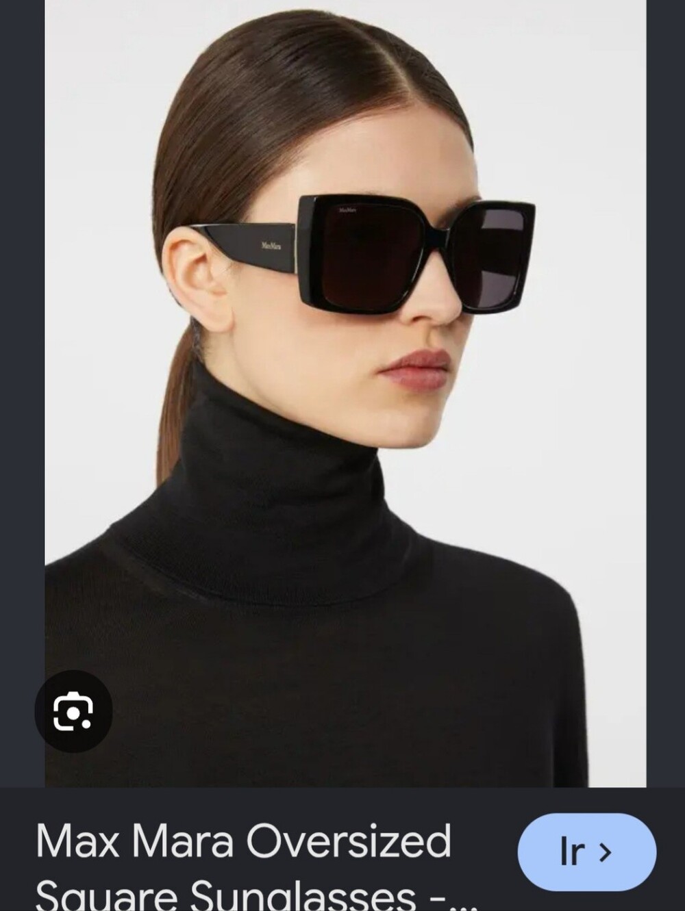 MaxMara Black Glossy Square Sunglasses - Picture 9 of 9